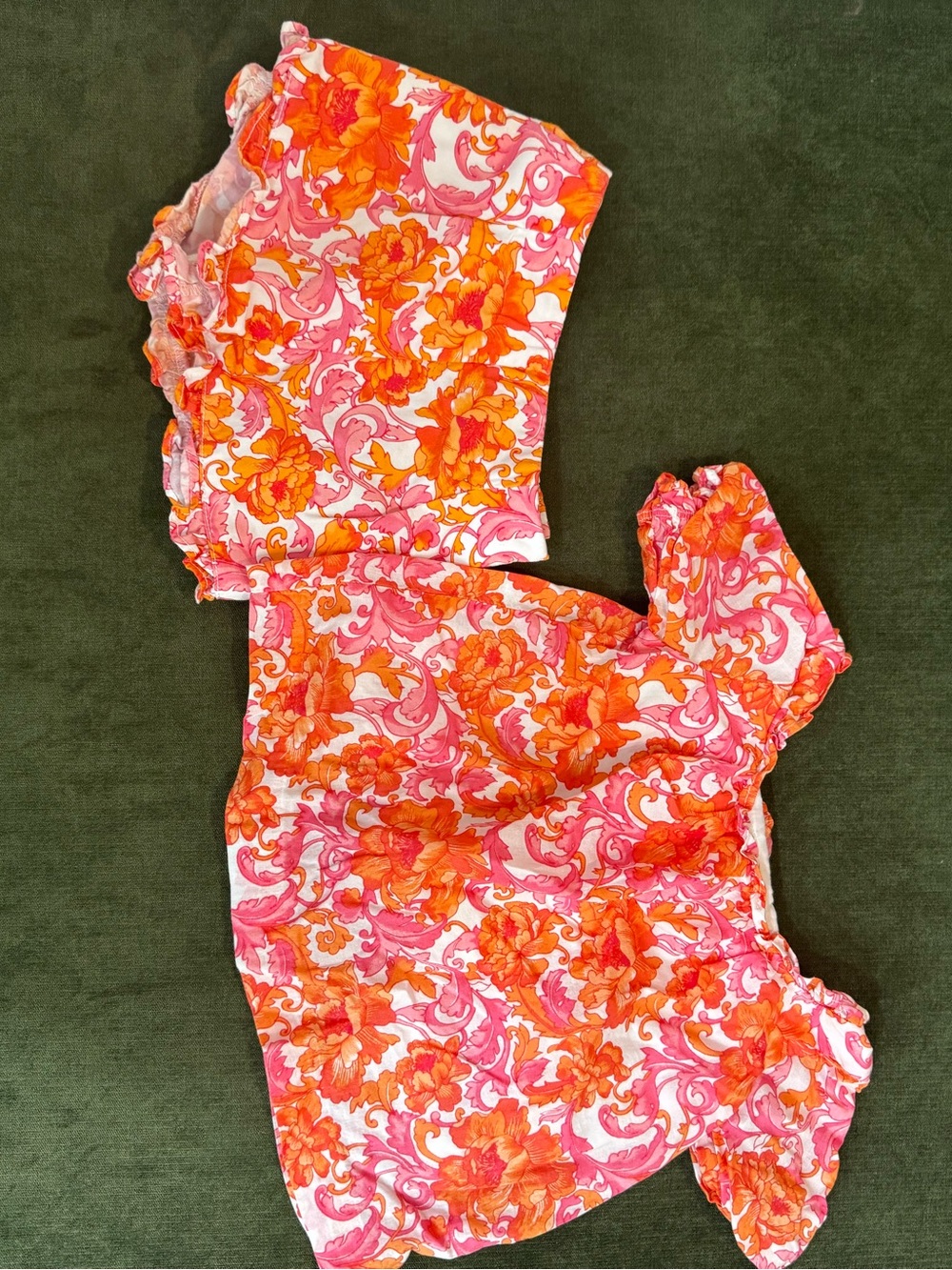 Janie and Jack Pink & Orange Floral Set